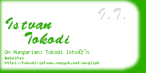 istvan tokodi business card